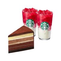 스타벅스 [특별한 선물] 스타벅스 딸기 라떼T 2잔+진한 가나슈 9 레이어 케이크