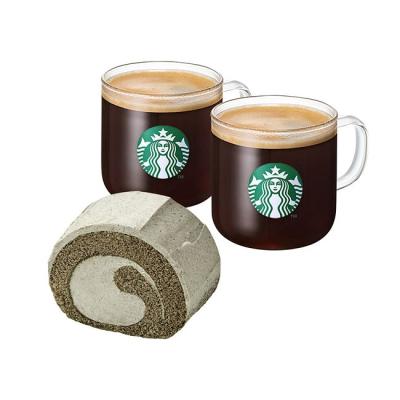 스타벅스 [고맙습니다] 카페 아메리카노 T 2잔+부드러운 흑임자 롤