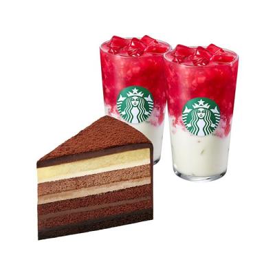 스타벅스 [특별한 선물] 스타벅스 딸기 라떼T 2잔+진한 가나슈 9 레이어 케이크
