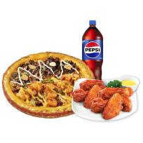 미스터피자 새우천왕M+핫윙8+콜라1.25L