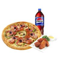 [미스터피자] 미스터피자 콤비네이션M+핫윙4+콜라1.25L