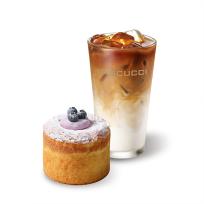 [파스쿠찌] 카페 라떼(R)+블루베리 생크림 카스텔라