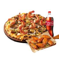 [도미노피자] 도미노피자 오리지널 블랙타이거 슈림프(L)+웨스턴핫윙+콜라1.25L