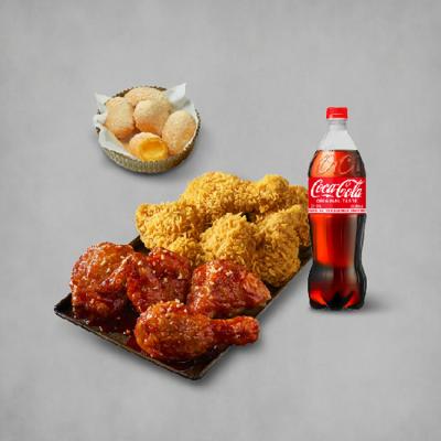 BBQ 황올반+BBQ양념반+황금알치즈볼+콜라1.25L