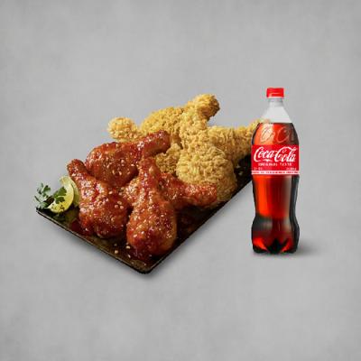 BBQ 황올반+BBQ양념반(닭다리)+콜라1.25L