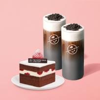 [커피빈] 커피빈 흑임자 크럼블 크림 라떼 (S) 2잔 + 딸기 초코생크림 케익