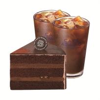 [파리바게뜨] 파리바게뜨 밥먹고 파바고! 부드러운 초코가나슈 케이크(조각)+아이스 아메리카노 2잔