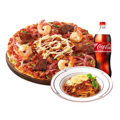 도미노피자 (오리지널)무진장 슈프림 스테이크L+뉴치볼+콜라 1.25L